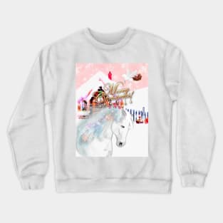 Horse Lovers Christmas Greeting Crewneck Sweatshirt